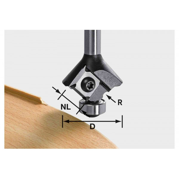 Фреза скругляющая HW со сменными ножами FESTOOL S8 R1,5 D28 KL12,7OFK