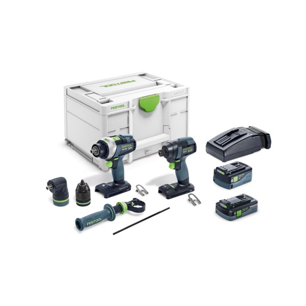 Комплект из импульсной и ударной дрели-шуруповёрта аккумуляторных FESTOOL TID 18 5,0/4,0-Set + TPC 18/4