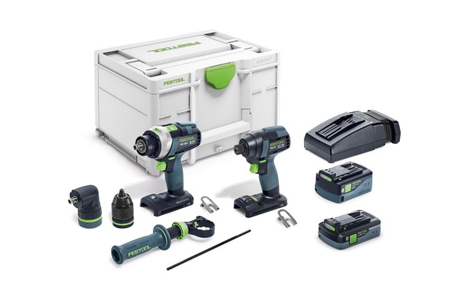 Комплект из импульсной и ударной дрели-шуруповёрта аккумуляторных FESTOOL TID 18 5,0/4,0-Set + TPC 18/4